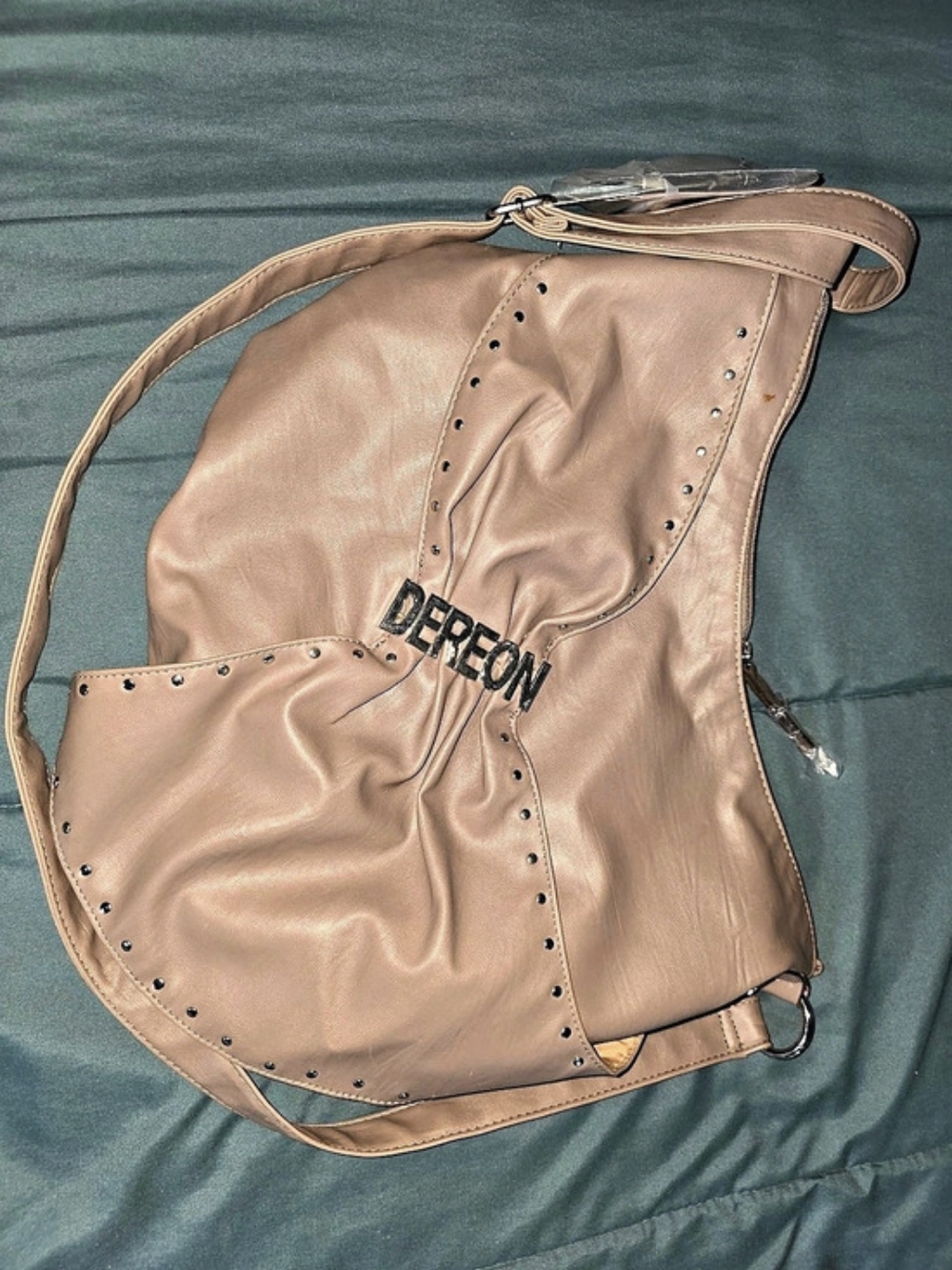 Deréon Studded Shoulder Bag in Brown NWT